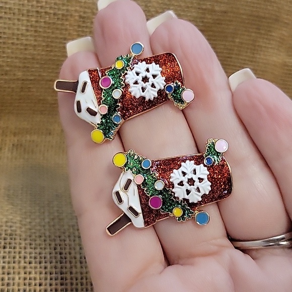 HOLIDAY COCOA EARRINGS - Picture 1 of 6